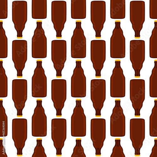 Illustration on theme seamless beer glass bottles with lid for brewery