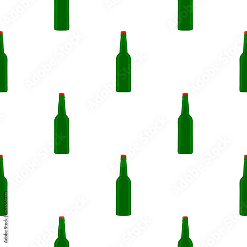 Illustration on theme seamless beer glass bottles with lid for brewery