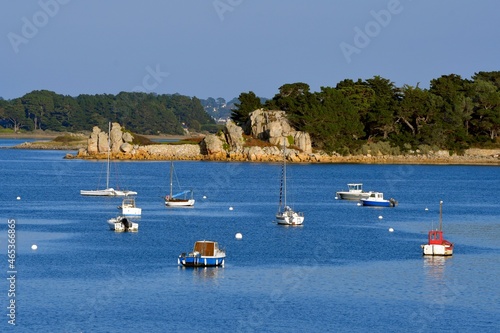 beautiful seascape at Port-Blanc penvenan in Brittany France photo