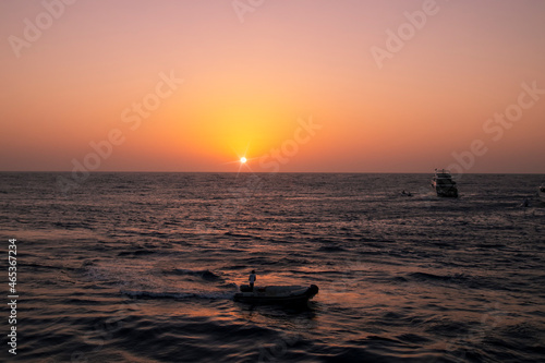 Sunset at Daedalus reef in the middle of the Red Sea, Egypt © Rob