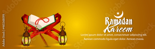 Vector illustration of holy book quraan for ramadan kareem