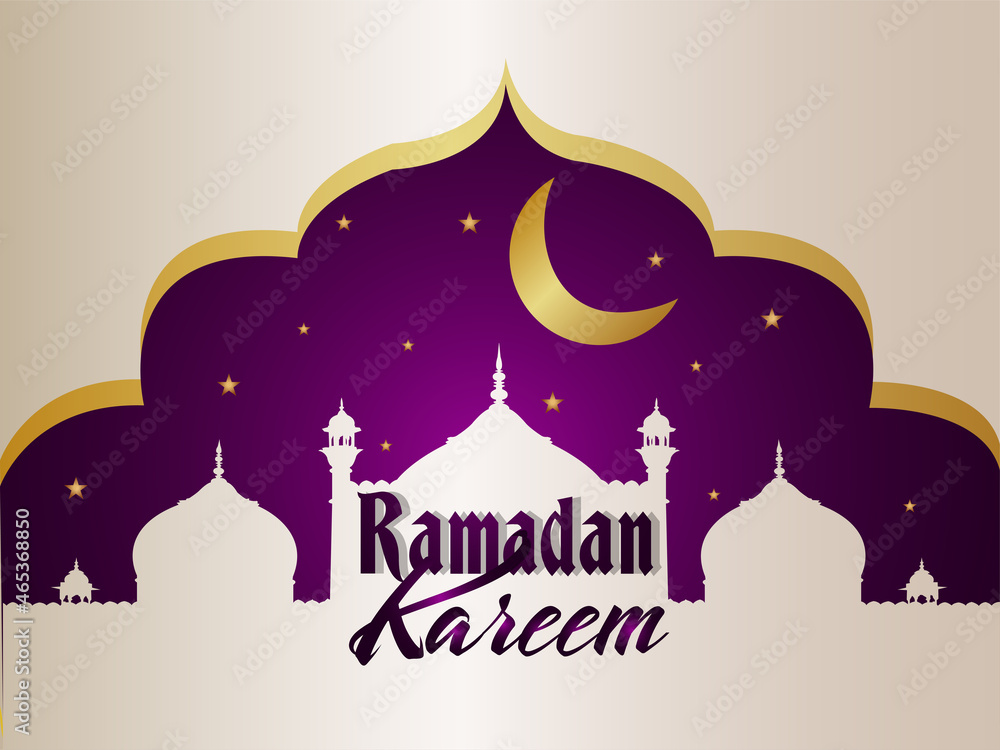 Ramadan kareem celebration greeting card