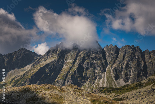 Scenic view near Rysy peak in High Tatras mountains, Slovakia