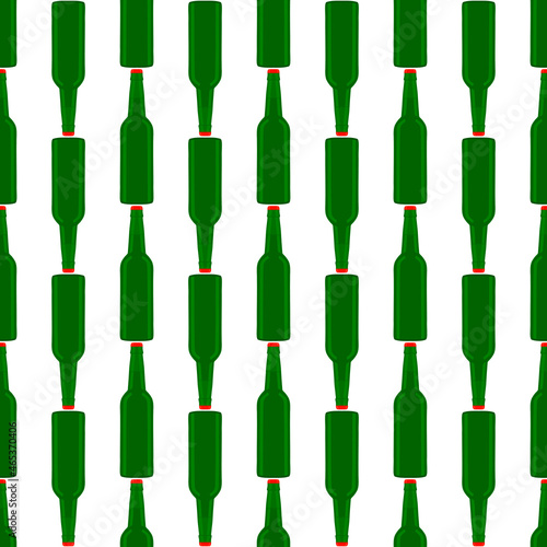 Illustration on theme seamless beer glass bottles with lid for brewery