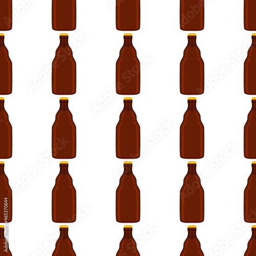 Illustration on theme seamless beer glass bottles with lid for brewery