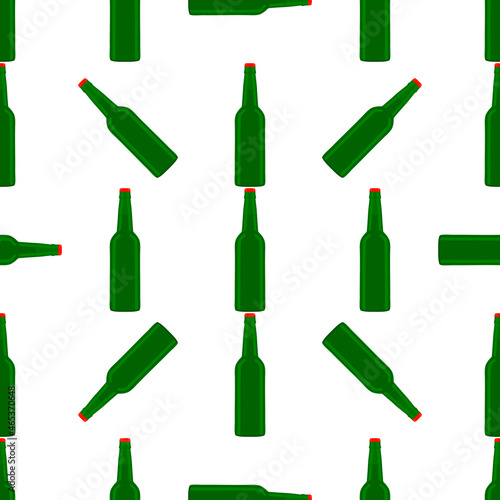 Illustration on theme seamless beer glass bottles with lid for brewery