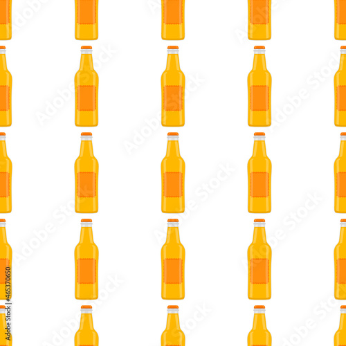 Illustration on theme seamless beer glass bottles with lid for brewery