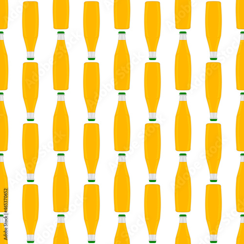Illustration on theme seamless beer glass bottles with lid for brewery
