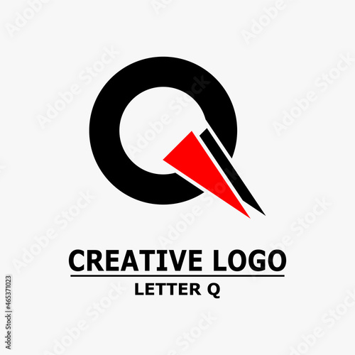 letter q logo, letter q icon in circle. Abstract business logo icon design template