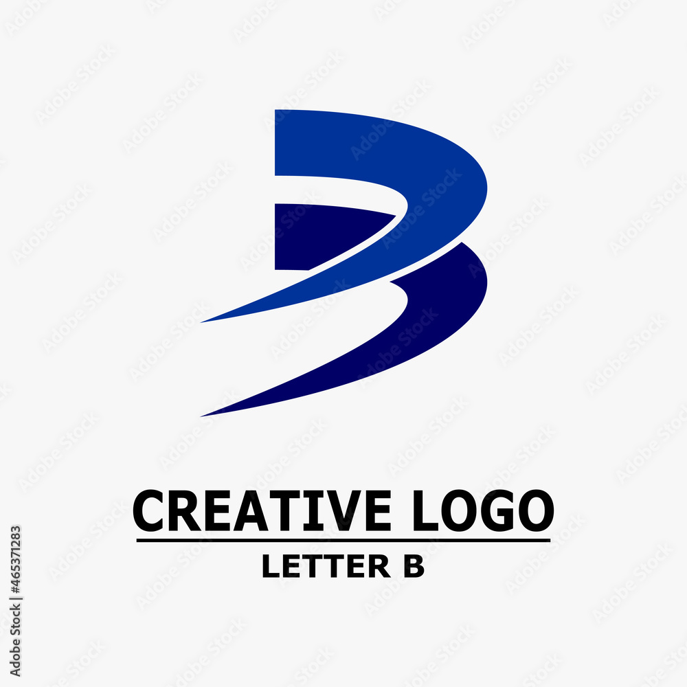 letter b logo blue icon flying bird illustration. Abstract business logo icon design template letter b logo blue icon flying bird illustration. Abstract business logo icon design template