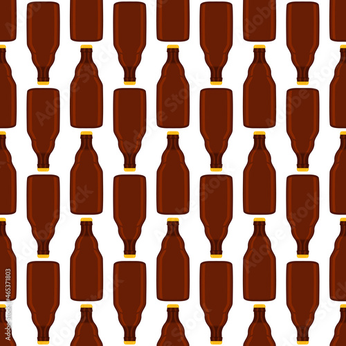 Illustration on theme seamless beer glass bottles with lid for brewery