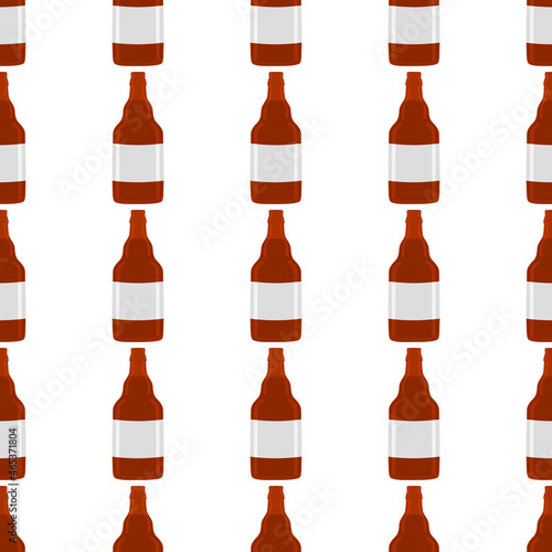 Illustration on theme seamless beer glass bottles with lid for brewery