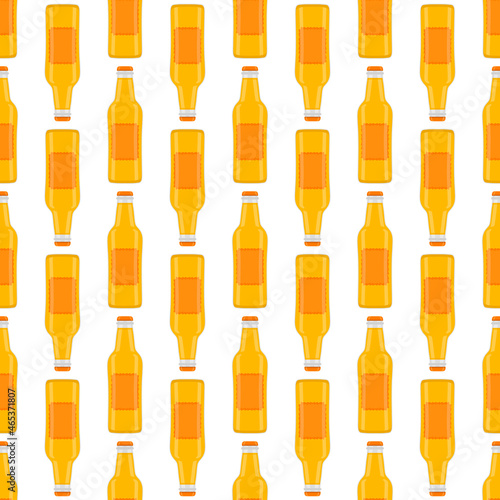 Illustration on theme seamless beer glass bottles with lid for brewery