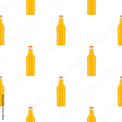 Illustration on theme seamless beer glass bottles with lid for brewery