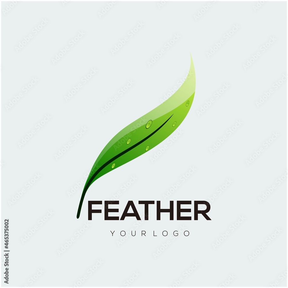 Logo illustration feather gradient colorful style