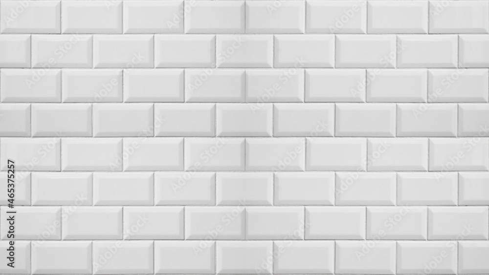 White light brick tiles tilework glazed ceramic wall or floor texture wide background pattern White light brick tiles tilework glazed ceramic wall or floor texture wide background pattern