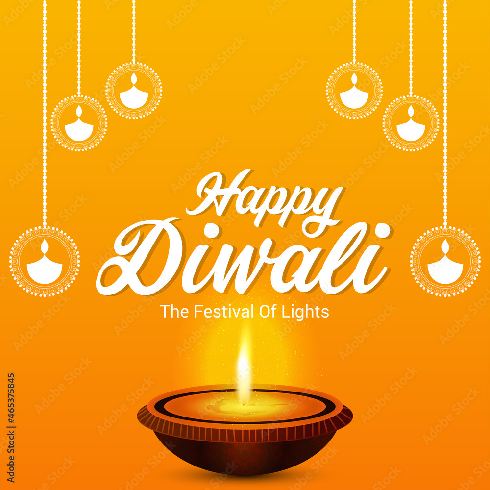 Happy diwali indian festival with creative diwali diya . Diwali ...
