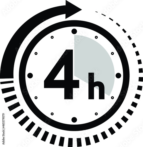Four hour arrow icon - Vector