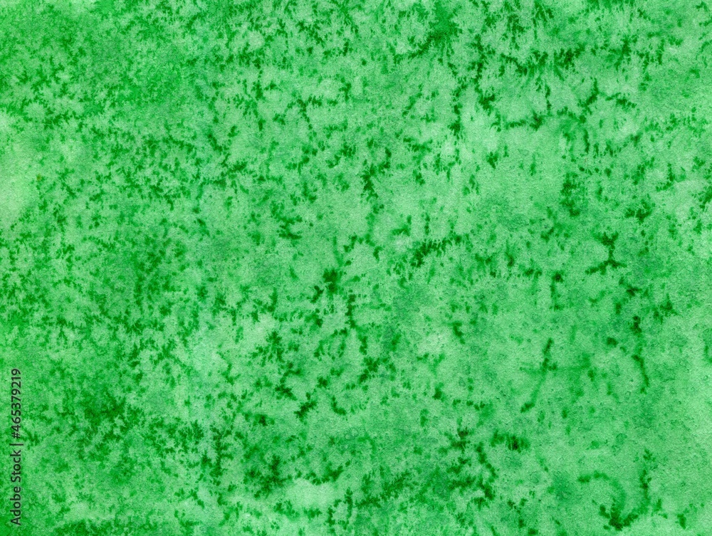 Abstract watercolor textured emerald green background, banner , salt effect Abstract watercolor textured emerald green background, banner , salt effect