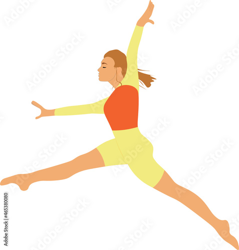 mujer saltando. gimnasta. fondo transparente