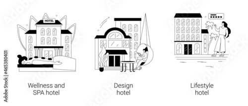 Luxury resort abstract concept vector illustrations.