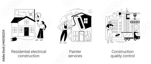House renovation abstract concept vector illustrations.