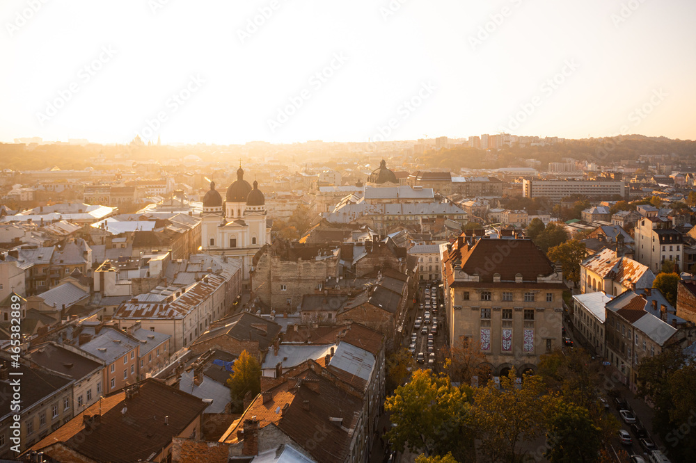  Panoramic view on Lviv from drone