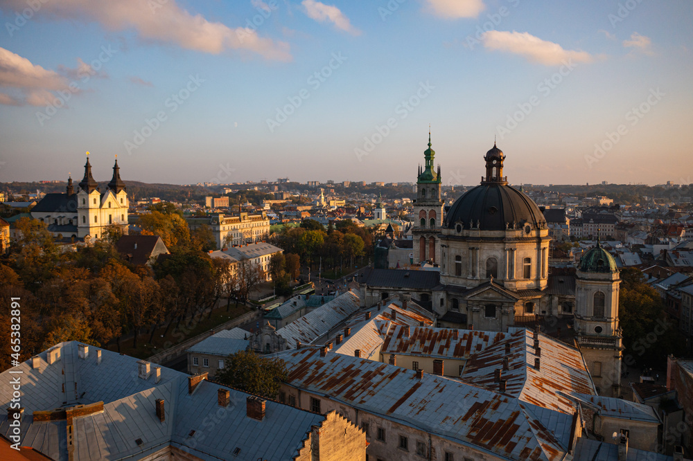  Panoramic view on Lviv from drone