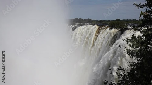 Victoria Falls in full flood, waterfall in Zambia