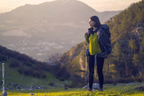 A traveler walks through the national park.