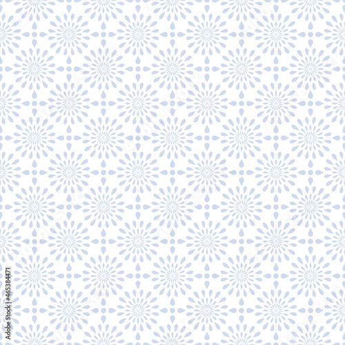 Abstract seamless blue floral pattern and texture.