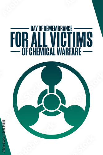 Day of Remembrance for All Victims of Chemical Warfare. Holiday concept. Template for background, banner, card, poster with text inscription. Vector EPS10 illustration.