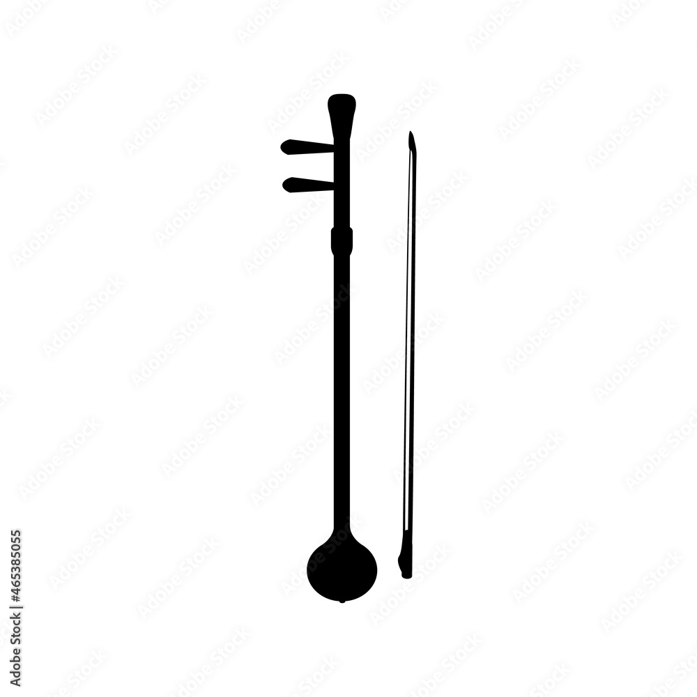 Silhouette ancient Chinese musical instruments erhu Silhouette ancient Chinese musical instruments erhu