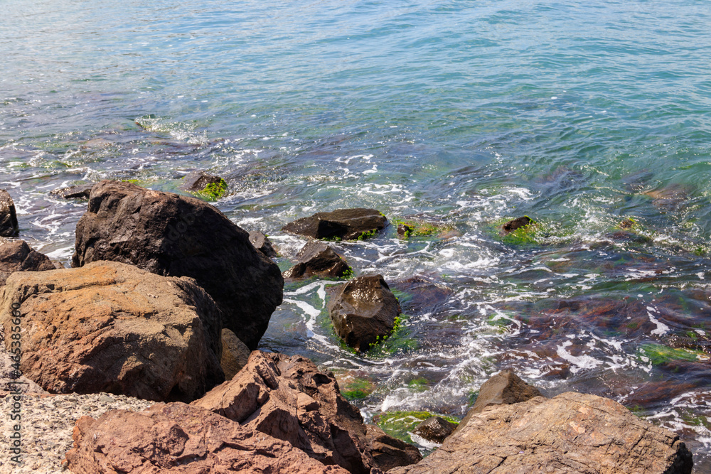Stony shore of the Black sea in Bulgaria Stony shore of the Black sea in Bulgaria