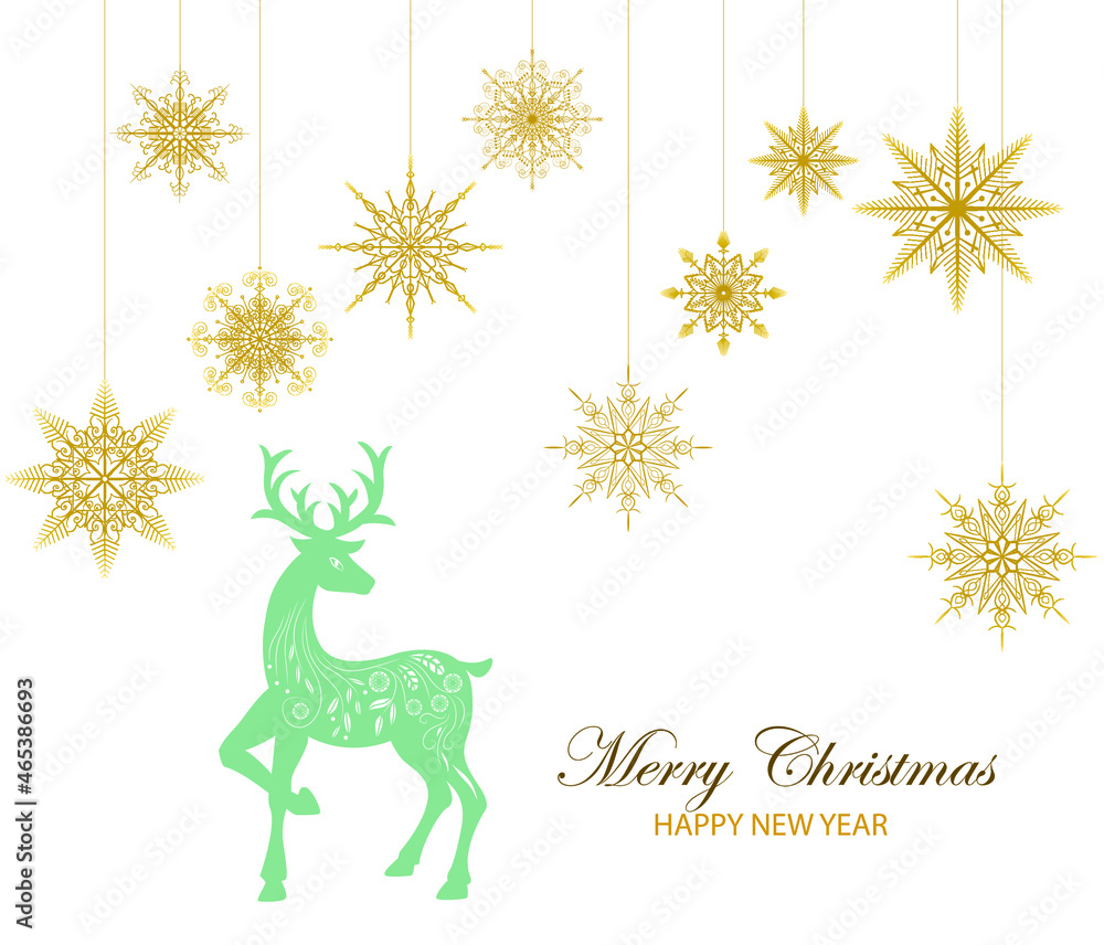Christmas deer in the style of folk cards with snowflakes. greeting card. Merry christmas and a happy new year. Christmas deer in the style of folk cards with snowflakes. greeting card. Merry christmas and a happy new year.