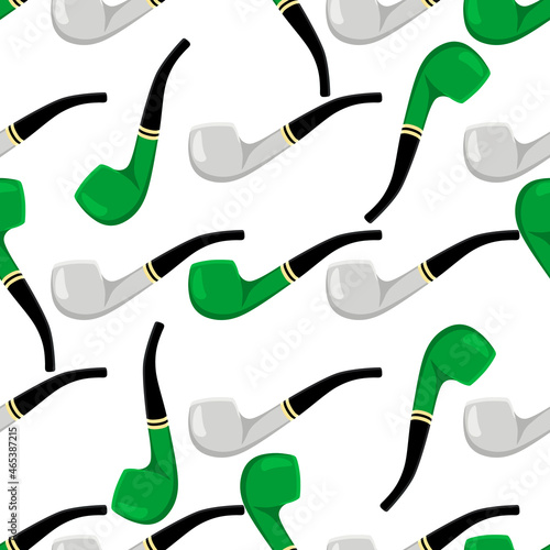 Irish holiday St Patrick day, seamless smoking pipes
