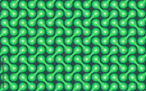 Seamless pattern of H2 molecule. Green hydrogen energy concept.