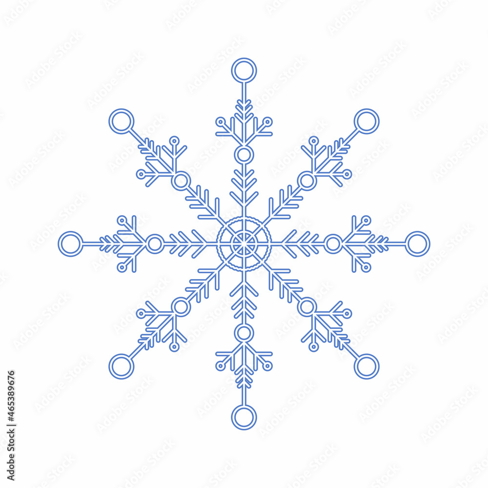 Blue Snowflake. Flat style. Symbol of winter, Christmas, New Year holiday.Blue icon on white background. Vector illustration. Blue Snowflake. Flat style. Symbol of winter, Christmas, New Year holiday.Blue icon on white background. Vector illustration.