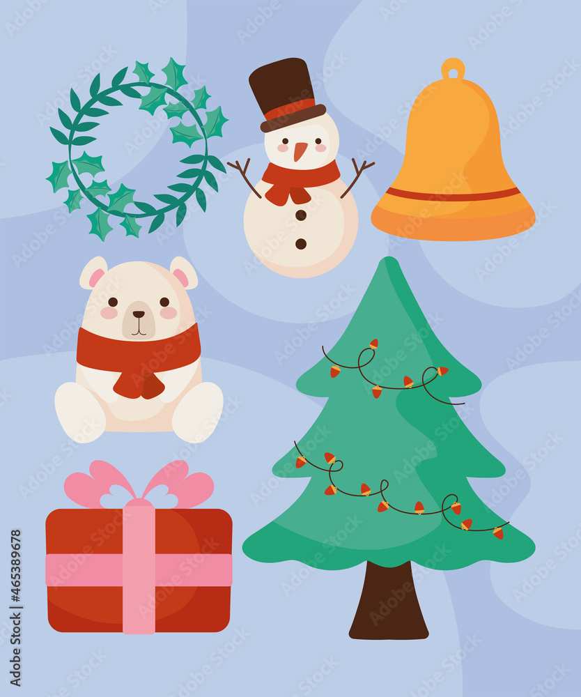 Obraz premium six holiday items