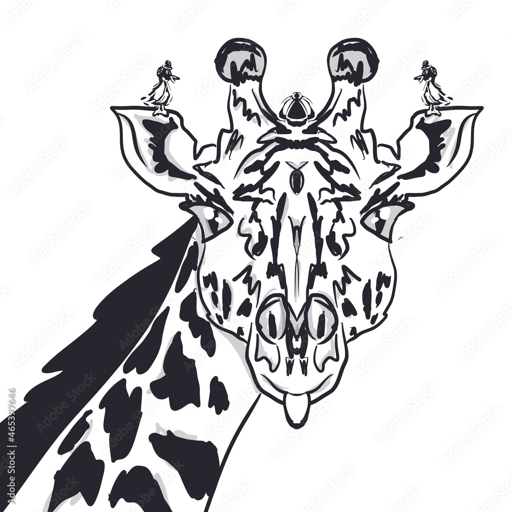 Obraz premium illustration on a giraffe t-shirt
