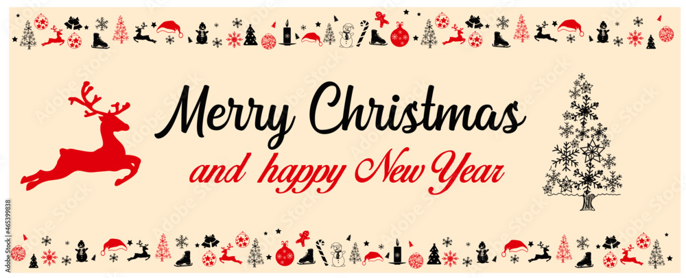 Modern universal artistic templates. Merry Christmas cards and invitations. Floral frames and backgrounds design. Vector illustration.