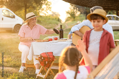 Wallpaper Mural Happy family at barbecue party on summer day Torontodigital.ca