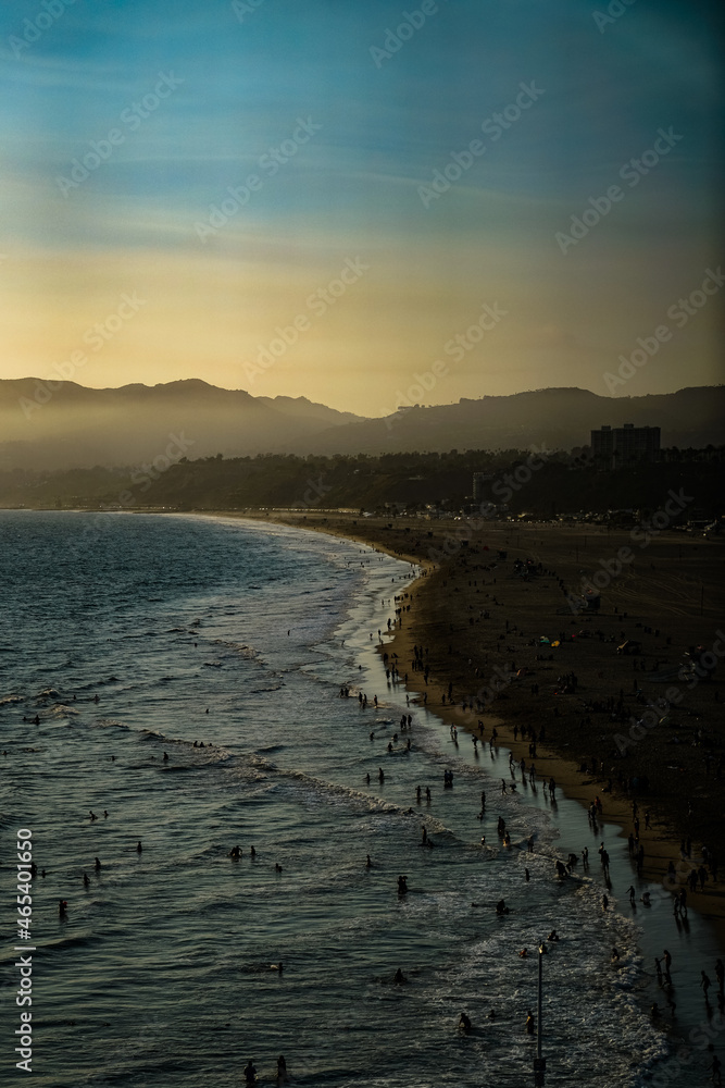 beautiful sunset on the beach in los angeles california