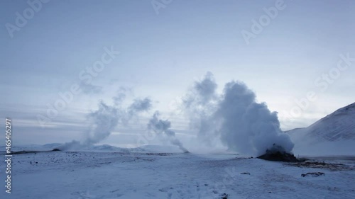 Geothermal activity of fumaroles at Myvatn in Iceland