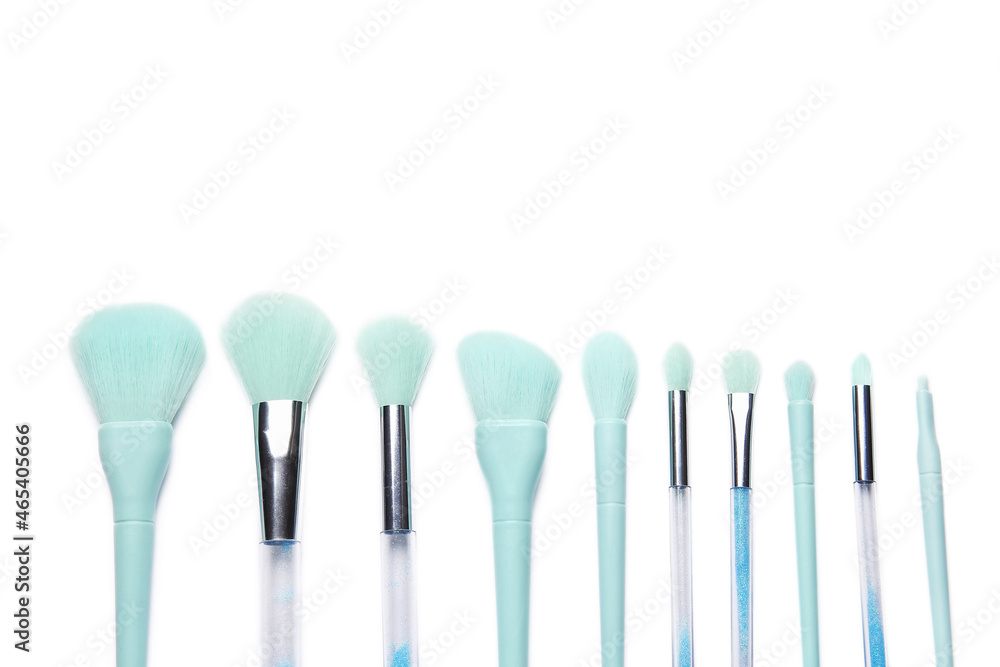 Makeup brushes on white background Makeup brushes on white background