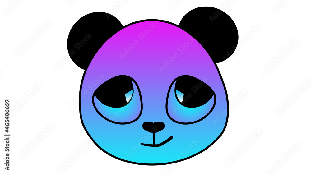 cute panda's face, on a white background, sticker cute panda's face, on a white background, sticker