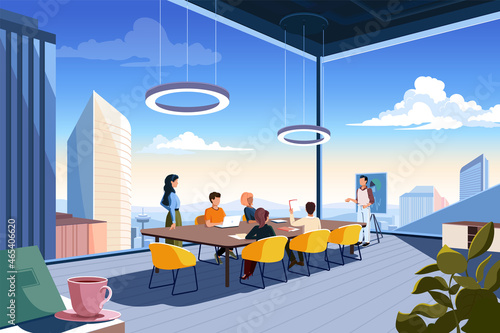 Skyscraper office with sky view