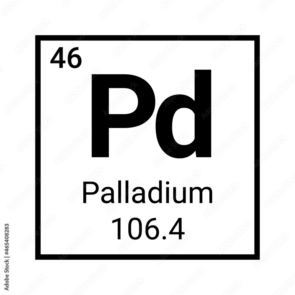 Vecteur Stock Palladium symbol element icon chemical education science  illustration. Palladium chemistry atom sign | Adobe Stock