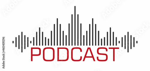 The podcast icon. The icon. Studio equaliser table broadcast podcast. Vector illustration