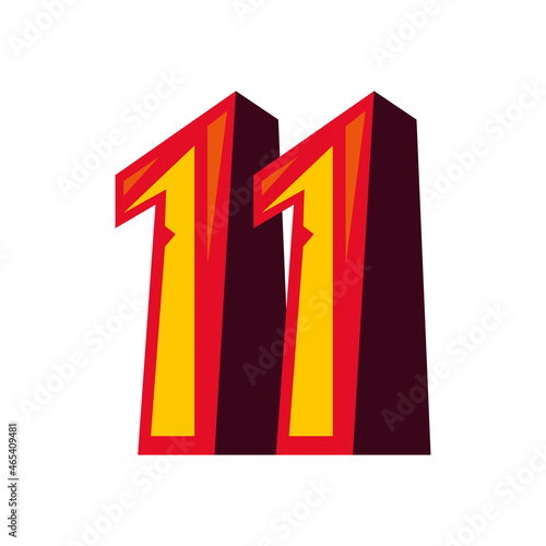 number eleven red